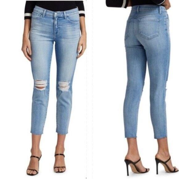 L’agence Jeans El Matador Slim High Rise Distressed Soft Quality Blue Size 24 - Picture 1 of 12